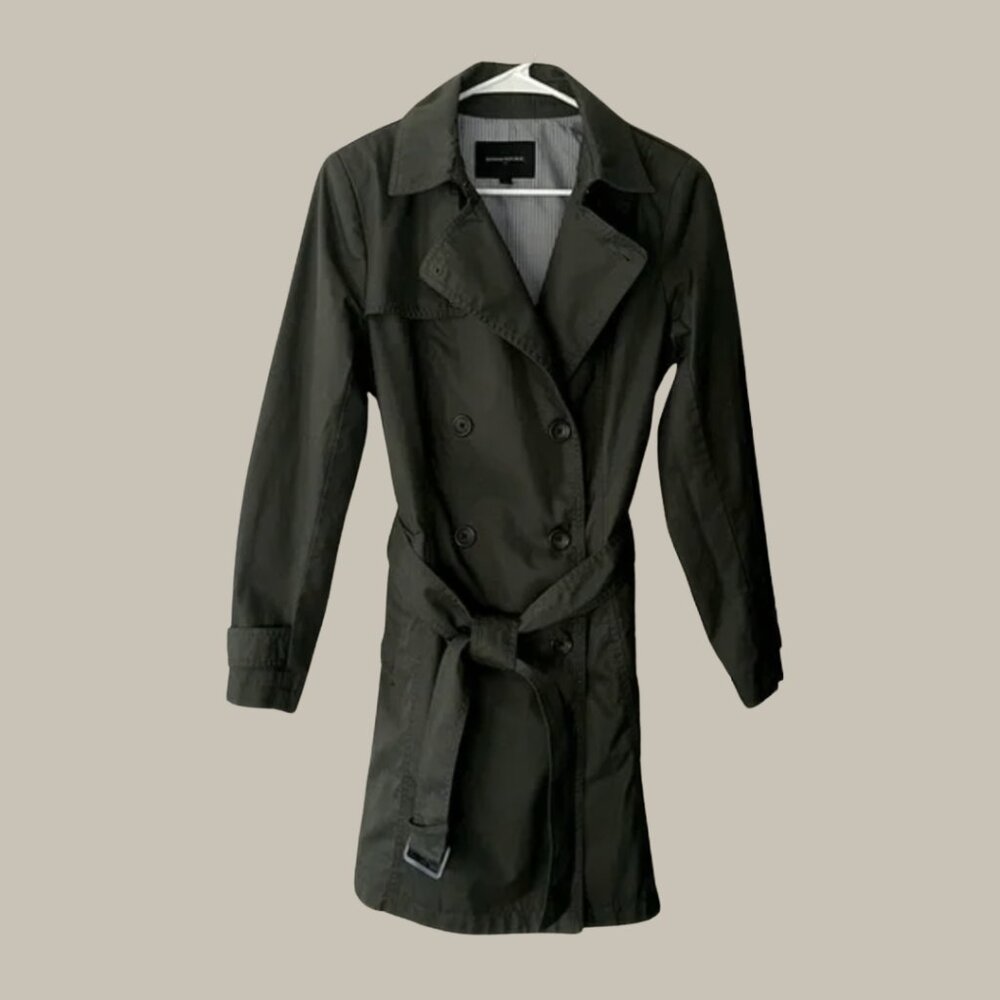 Banana Republic Factory Mid-Length Trench Coat | Pacific Green | Medium